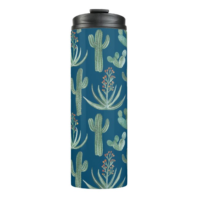Saguaro Cactus Desert Aloe Watercolor Thermal Tumbler (Front)