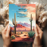 Saguaro Cactus Desert Landscape Wedding 