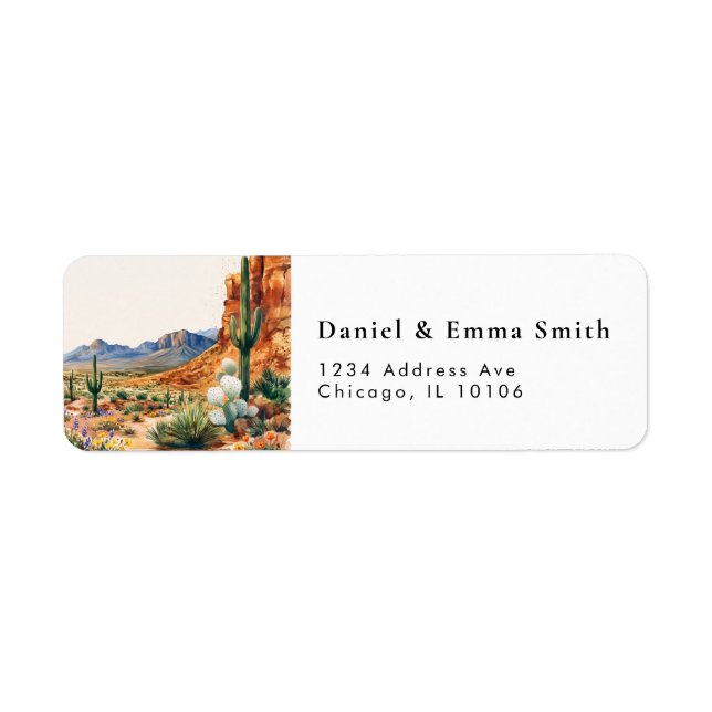 Saguaro Cactus Desert Return Address Label (Front)