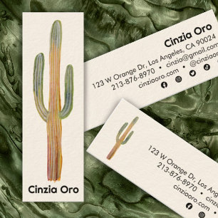 Saguaro Cactus Minimalist Unique Nature Desert Mini Business Card