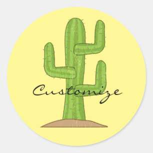 Saguaro Cactus Thunder_Cove Classic Round Sticker