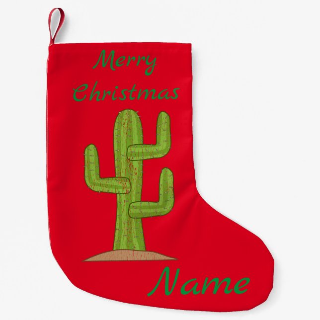 Saguaro Cactus Thunder_Cove Small Christmas Stocking (Front)