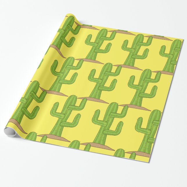 Saguaro Cactus Thunder_Cove Wrapping Paper (Unrolled)