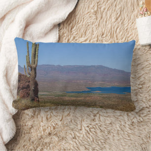 Saguaro Cactus View Of Roosevelt Lake Arizona Lumbar Cushion
