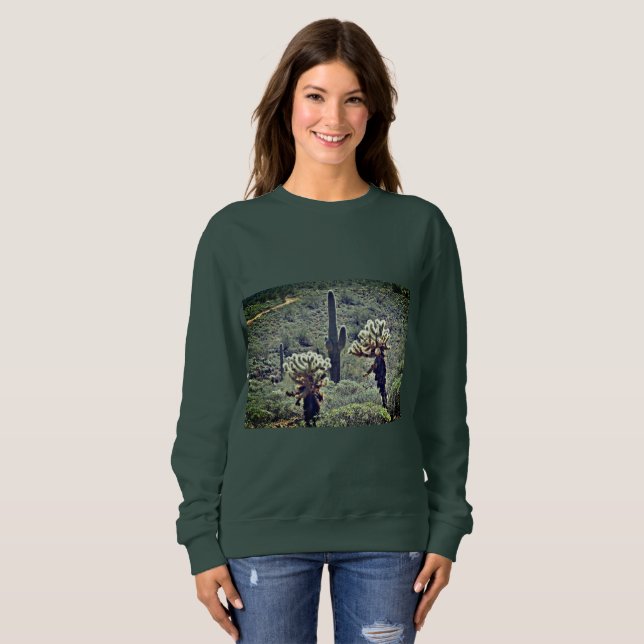 Saguaro & Cholla Cactus Women's Sweat Shirt (Front Full)