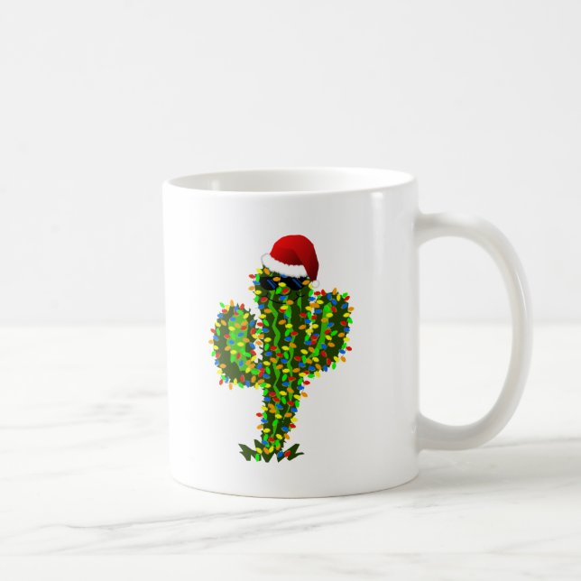 Saguaro Christmas Lights Coffee Mug (Right)