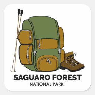 Saguaro Forest National Park Backpack Square Sticker