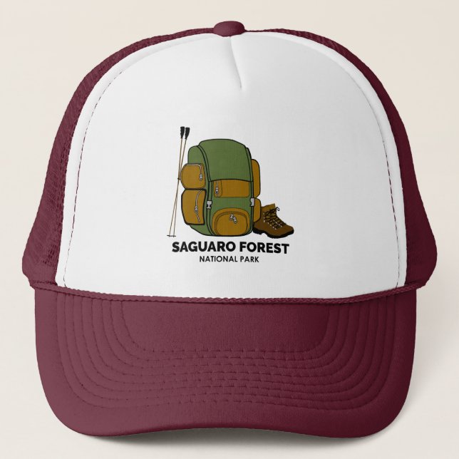 Saguaro Forest National Park Backpack Trucker Hat (Front)