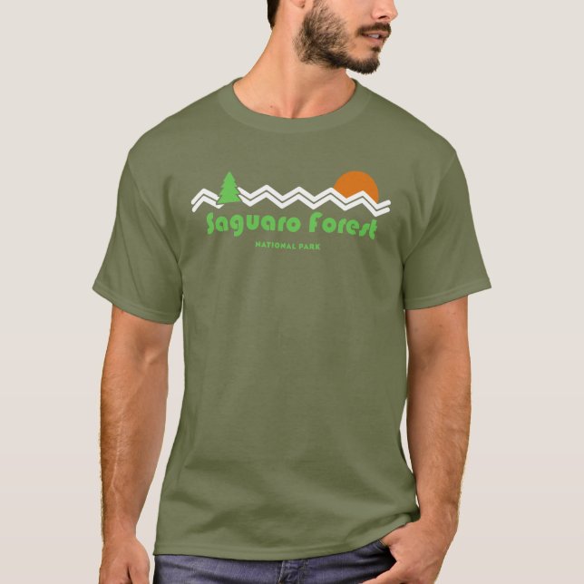 Saguaro Forest National Park Retro T-Shirt (Front)