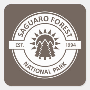 Saguaro Forest National Park Sun Trees Square Sticker