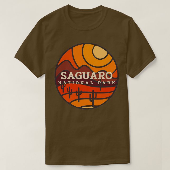 Saguaro National Park Arizona Cactus Desert Sunris T-Shirt (Design Front)