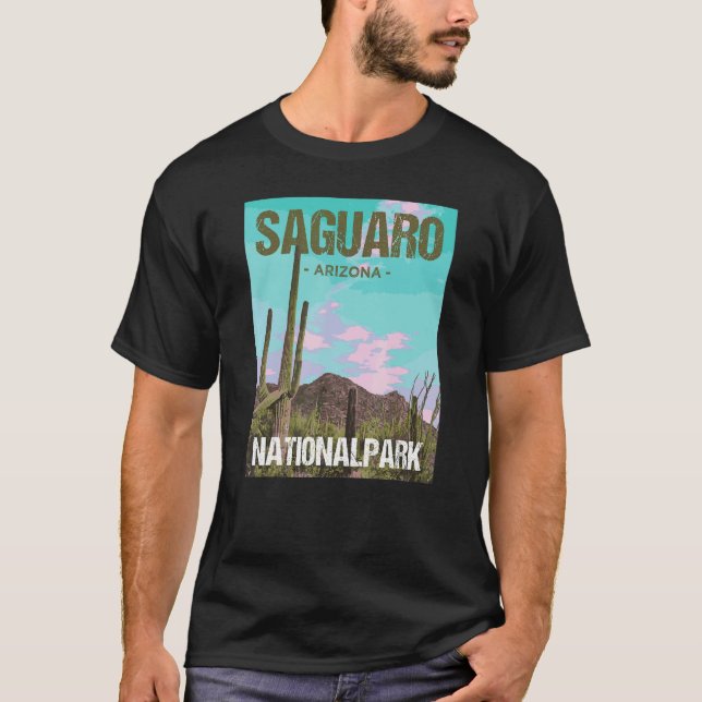 Saguaro National Park Arizona Poster Design T-Shirt (Front)