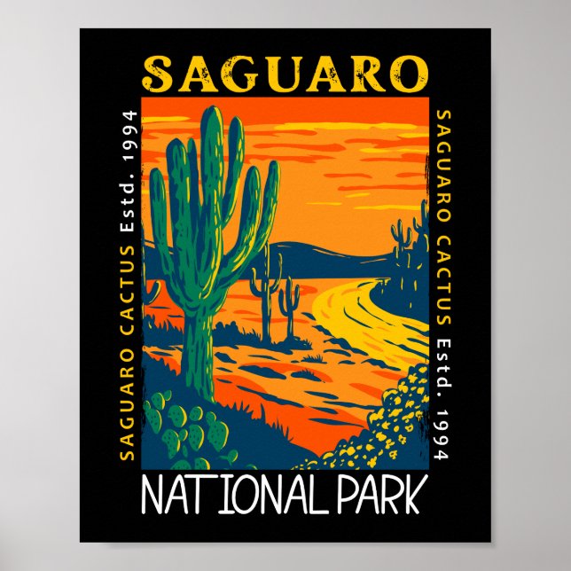 Saguaro National Park Arizona Vintage Distressed  Poster (Front)