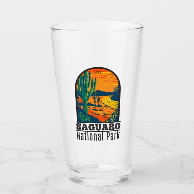 Saguaro National Park Arizona Vintage  Glass (Front)
