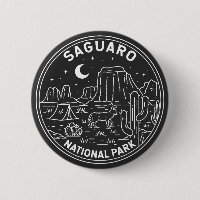Saguaro National Park Arizona Vintage Monoline