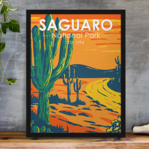 Saguaro National Park Arizona Vintage Poster