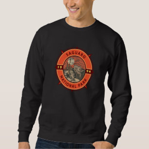 Saguaro National Park Coyote Retro Compass Emblem  Sweatshirt