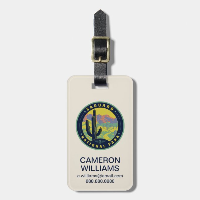 Saguaro National Park Luggage Tag (Front Vertical)