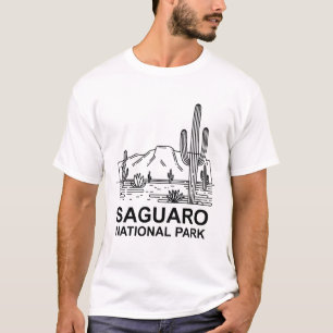 Saguaro National Park Minimal Line Art T-Shirt