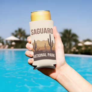 Saguaro National Park Minimal Travel Art Seltzer Can Cooler