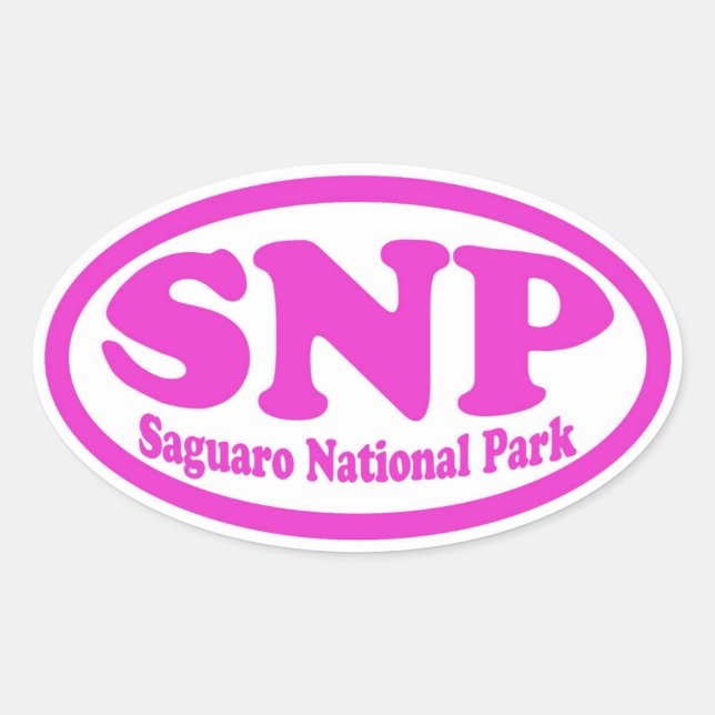 Saguaro National Park pink oval sticker (Front)