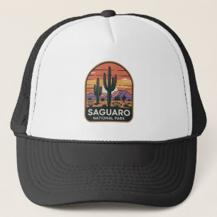 Saguaro National Park Vintage Desert Badge Trucker Hat