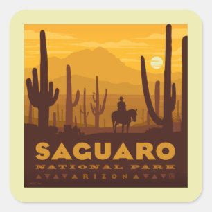 Saguaro Square National Park   Arizona Sticker