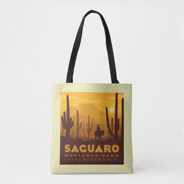 Saguaro Square National Park | Arizona Tote Bag (Front)