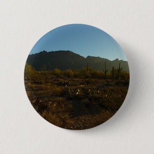 Saguaro Sunrise at Saguaro National Park 6 Cm Round Badge