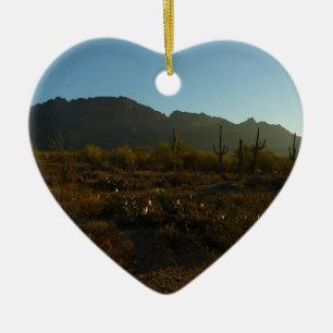 Saguaro Sunrise at Saguaro National Park Ceramic Tree Decoration