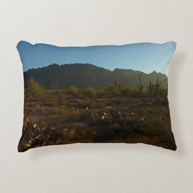 Saguaro Sunrise at Saguaro National Park Decorative Cushion (Front)