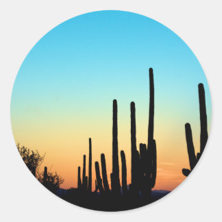 Saguaro Sunset Classic Round Sticker