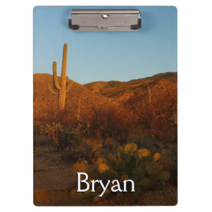 Saguaro Sunset I Arizona Desert Landscape Clipboard
