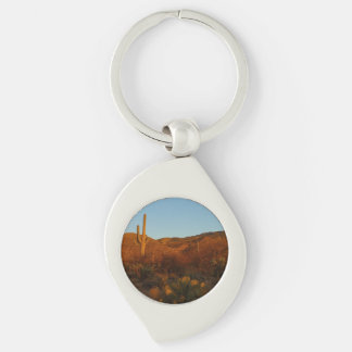 Saguaro Sunset I Arizona Desert Landscape Key Ring