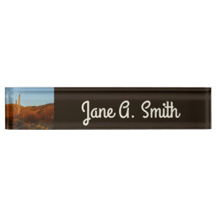 Saguaro Sunset I Arizona Desert Landscape Nameplate