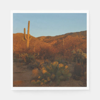 Saguaro Sunset I Arizona Desert Landscape Napkin