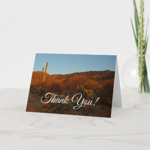 Saguaro Sunset I Arizona Desert Landscape Thank You Card