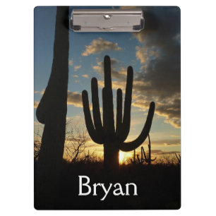 Saguaro Sunset II Arizona Desert Landscape Clipboard