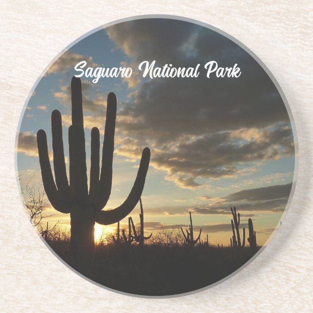 Saguaro Sunset II Arizona Desert Landscape Coaster (Front)