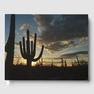 Saguaro Sunset II Arizona Desert Landscape Guest Book