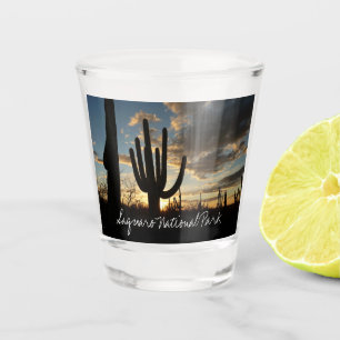 Saguaro Sunset II Arizona Desert Landscape Shot Glass