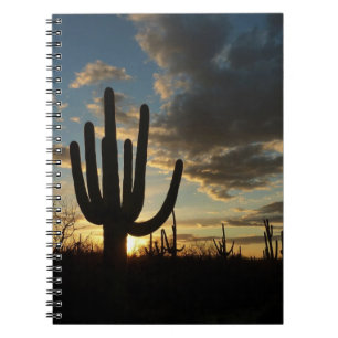 Saguaro Sunset II Arizona Desert Landscape Spiral Notebook
