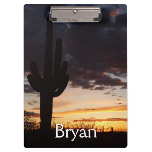 Saguaro Sunset III Arizona Desert Landscape Clipboard