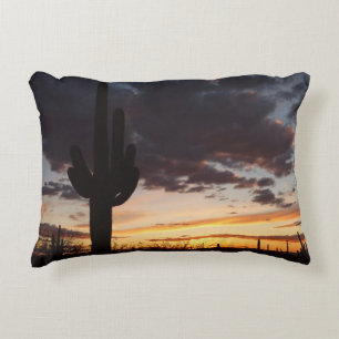 Saguaro Sunset III Arizona Desert Landscape Decorative Cushion