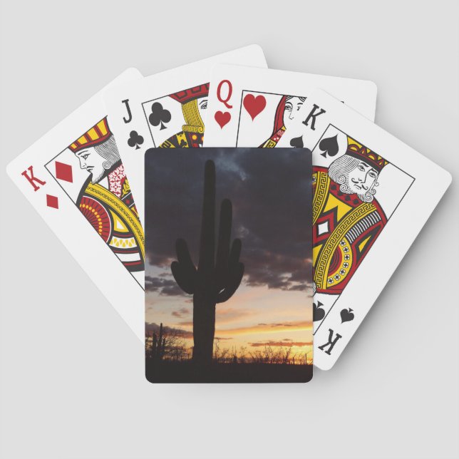Saguaro Sunset III Arizona Desert Landscape Playing Cards (Back)