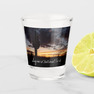 Saguaro Sunset III Arizona Desert Landscape Shot Glass