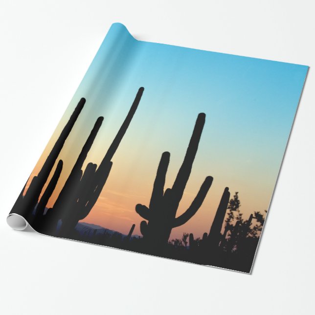 Saguaro Sunset Wrapping Paper (Unrolled)