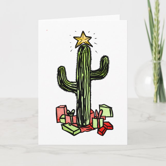 Saguaro Tree Christmas Card (Front)