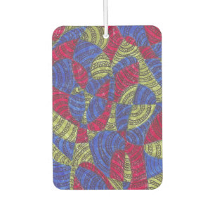 Sahar   Colorful Abstract Geometric Art Golf Ball Car Air Freshener