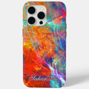 Sahar - Custom Name, Multi-Coloured Textures iPhone 15 Pro Max Case